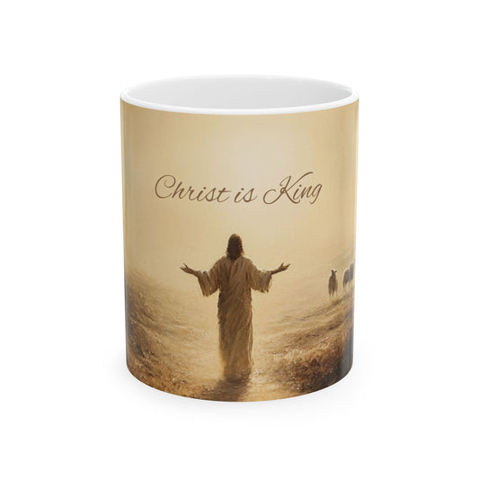 Christ is King Ceramic Mug | Inspirational Coffee Cup, Religious Gift, Faith-Based Home Decor, Christian Mug, 11oz, 15oz