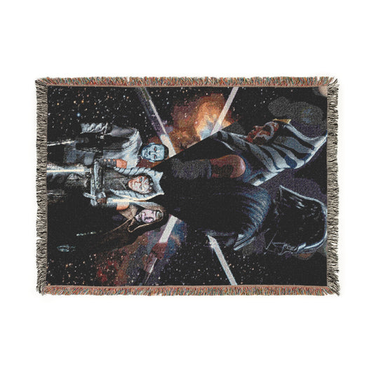 Cosmic Adventure Woven Blanket, Throw Blanket for Space Lovers, Cozy Sofa Decor, Unique Gift for Astronaut Fans, Home Warmth